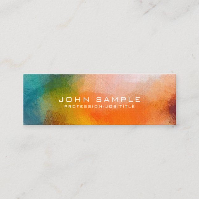 Professional Abstract Art Premium Linen Luxury Mini Business Card (Front)