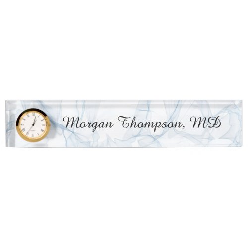 Professional Abstract Light Blue Desk Name Plate