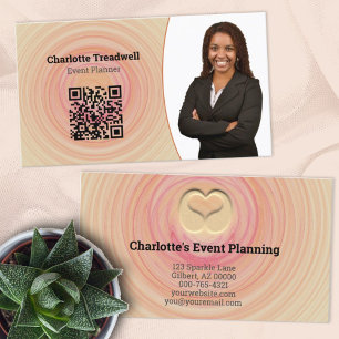 Professional Abstract Spiral QR Code Template Business Card