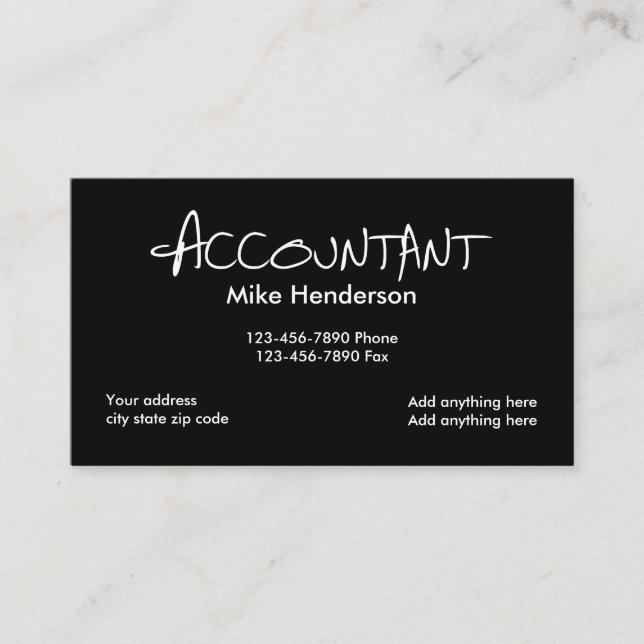 Professional Accountant Business Card (Front)