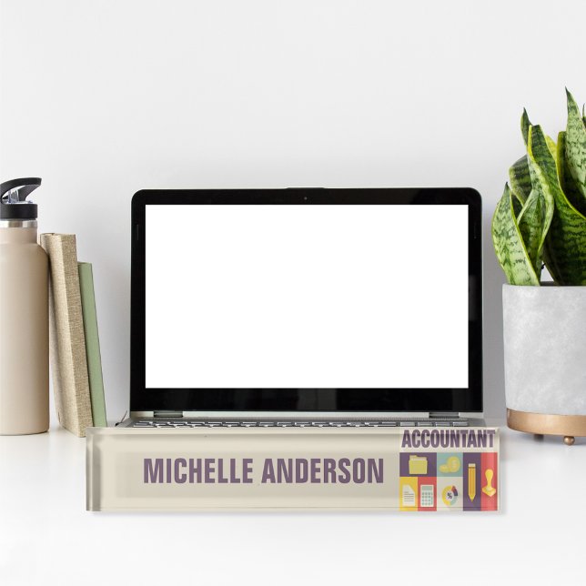 Professional Accountant Iconic Design Desk Name Plate (Creator Uploaded)