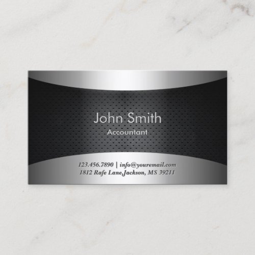Professional Accountant Modern Black Carbon Business Card