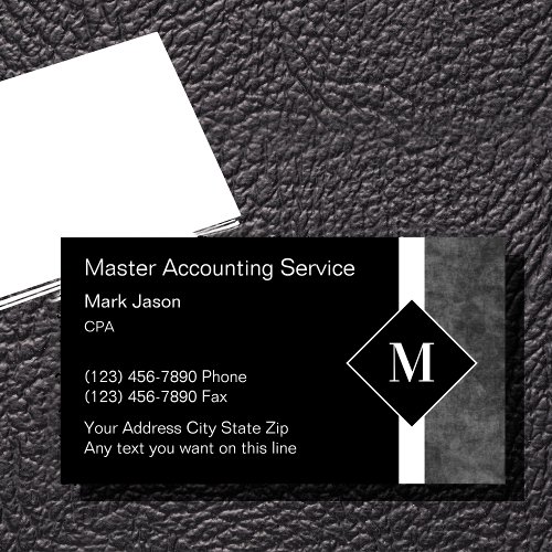 Professional Accountant Monogram Business Cards