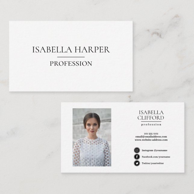 Professional Actor Headshot  Social Media Icon Business Card (Front/Back)