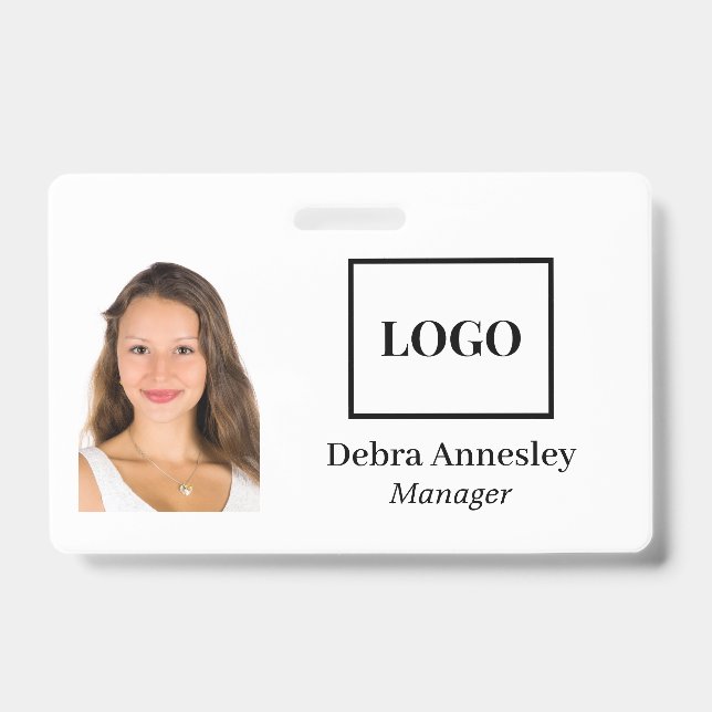 Professional Add Employee Photo Company Logo Badge (Front)