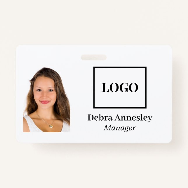 Professional Add Employee Photo Company Logo Badge (Front)