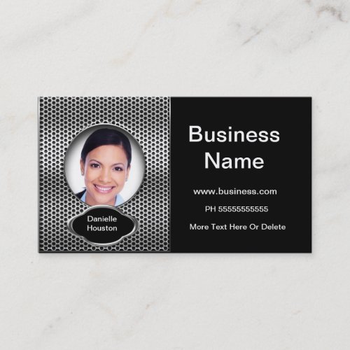 Professional Add Photo Silver Classy Business Business Card Templates