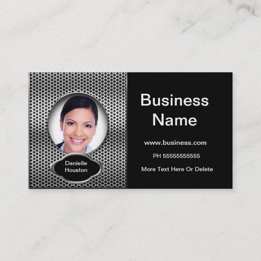Customizable Professional Add Photo Silver Classy Business Business Card Templates