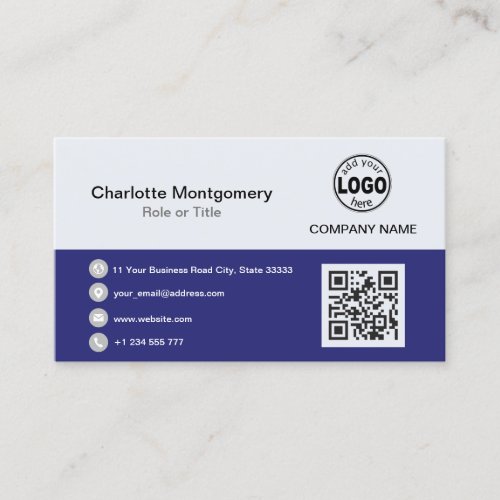 Professional add your Logo QR Code Photo Custom Business Card