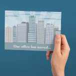 Professional Address Change Modern Office Moving Postcard<br><div class="desc">Our offices has moved to a new building,  please update your address book. Customize the back of this professional moving announcement postcard with your custom company information for all of your business contacts and clients. A modern city building skyline drawing for your company address change announcements.</div>