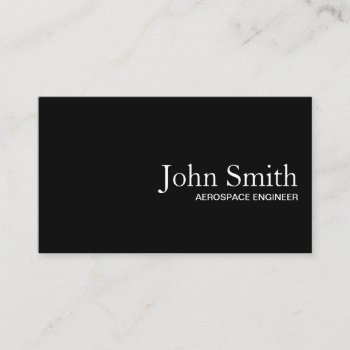 Professional Aerospace Engineer Plain Black Business Card by cardfactory at Zazzle