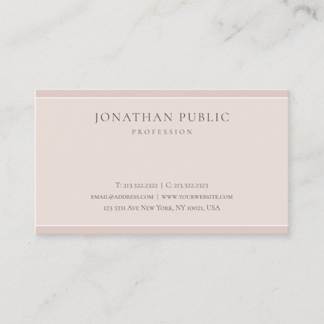 Professional Aesthetic Design Modern Simple Plain Business Card (Front)