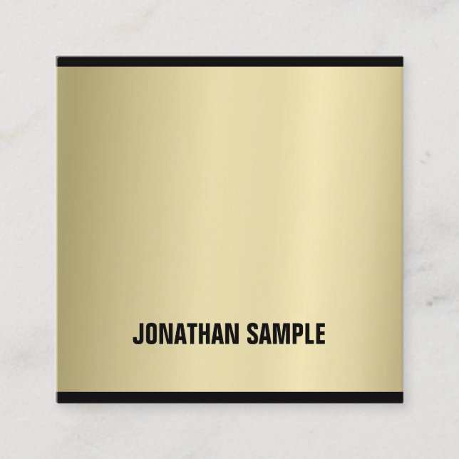 Professional Aesthetic Glamorous Gold Look Luxury Square Business Card (Front)