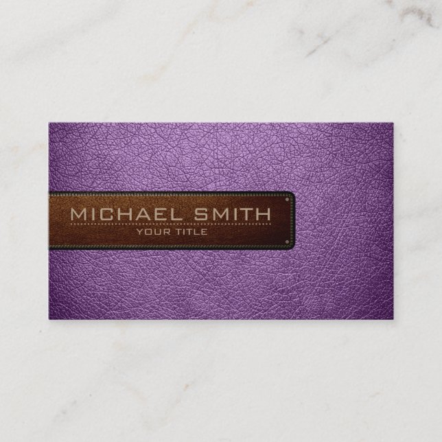Professional African violet Leather Look Business Card (Front)