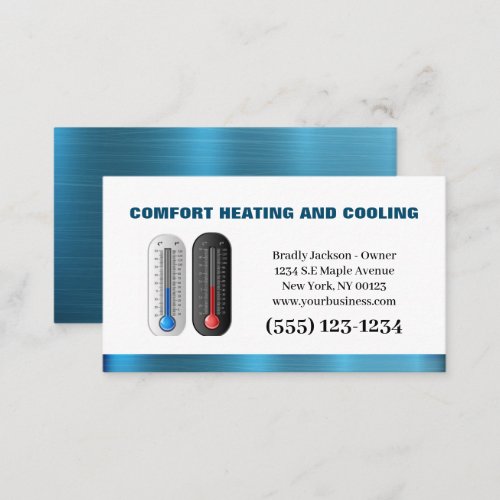Professional Air Conditioning Heating Service Business Card