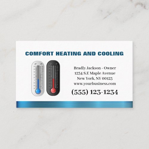 Professional Air Conditioning Heating Service Business Card