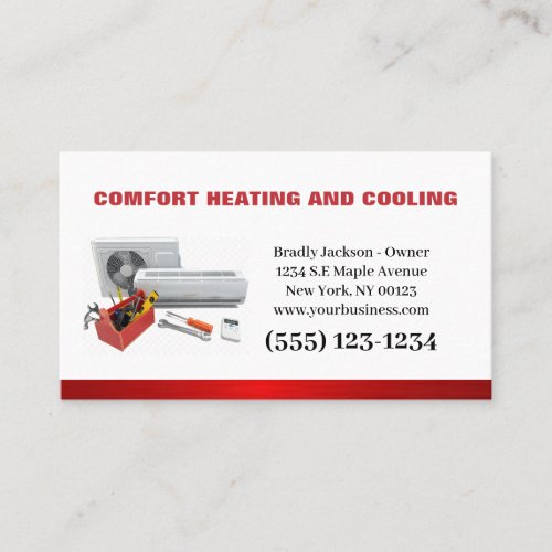 Professional Air Conditioning Heating Service Business Card