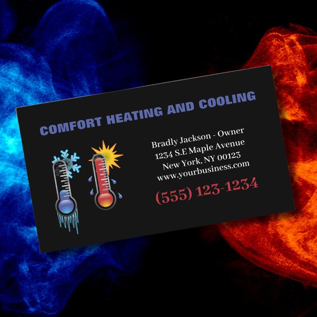 Professional Air Conditioning Heating Service Business Card (Creator Uploaded)