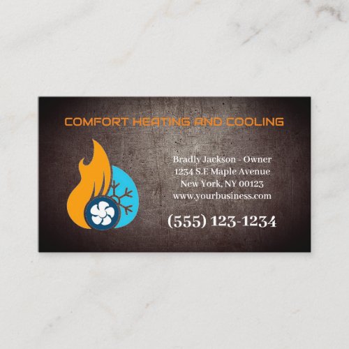 Professional Air Conditioning Heating Service Business Card