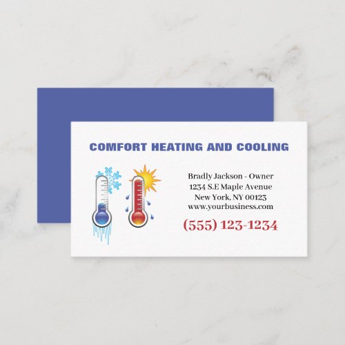 Professional Air Conditioning Heating Service Business Card