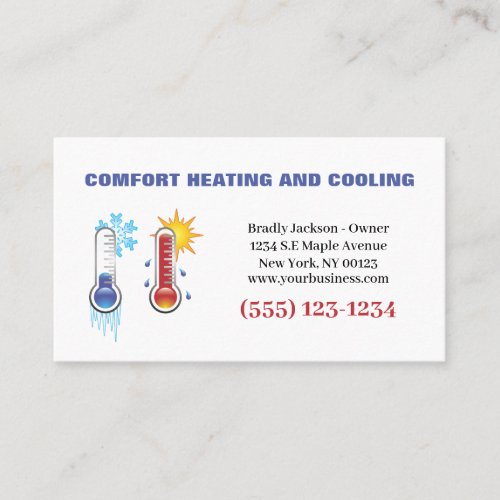 Professional Air Conditioning Heating Service Business Card