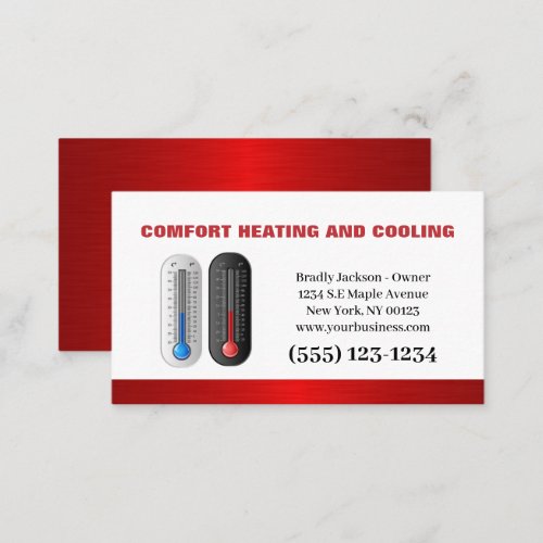 Professional Air Conditioning Heating Service Business Card