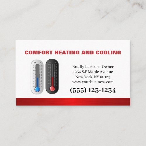 Professional Air Conditioning Heating Service Business Card