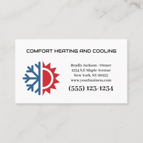 Professional Air Conditioning Heating Service Business Card