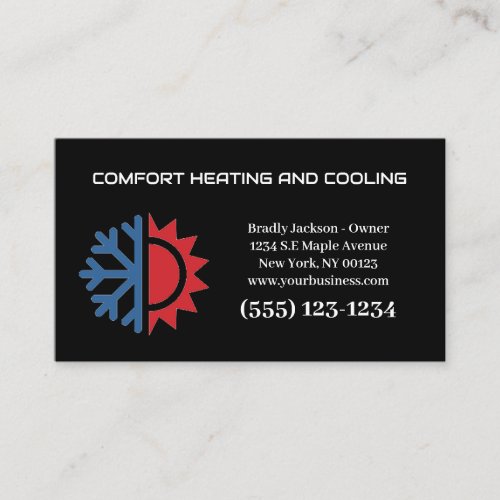 Professional Air Conditioning Heating Service Business Card