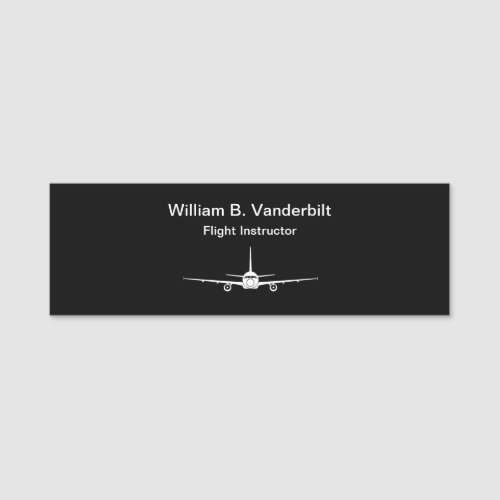 Professional Airplane Pilot Flight Instructor Name Tag
