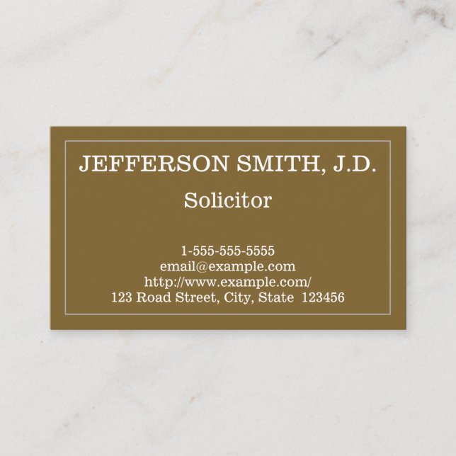 Professional and Basic Solicitor Business Card (Front)