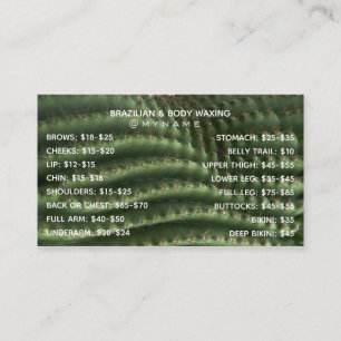 Professional and Chic for Brazilian & Body Waxing Business Card