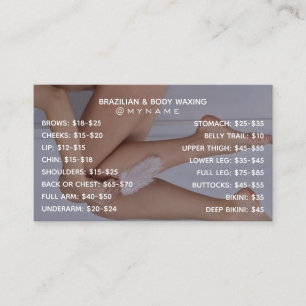 Professional and Chic for Brazilian & Body Waxing Business Card