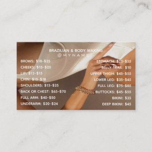 Professional and Chic for Brazilian & Body Waxing Business Card