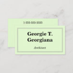 [ Thumbnail: Professional and Classic Architect Business Card ]