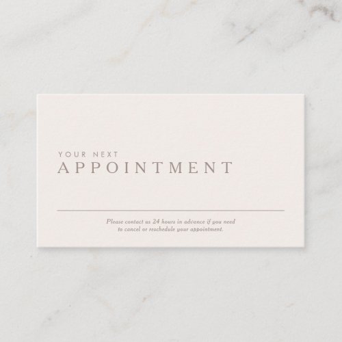 Professional and Minimal Appointment Card