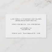 Professional and Modern Attorney Business Card (Back)