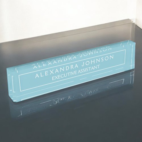 Professional and Modern Blue Pastel Desk Name Plate