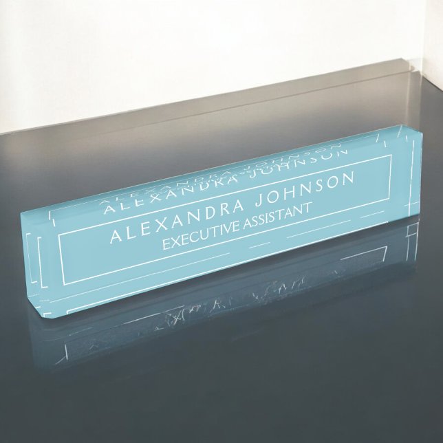 Professional and Modern Blue Pastel Desk Name Plate (Creator Uploaded)