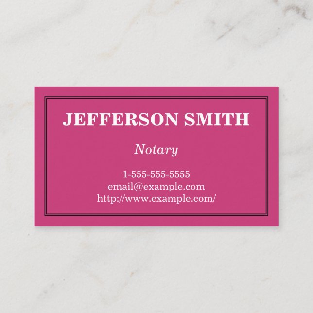 Professional and Simple Notary Business Card (Front)