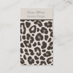 Professional Animal Print Brown and Tan  Business Card