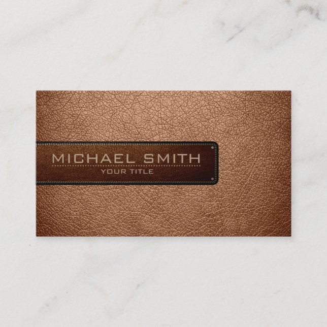 Professional Antique brass Leather Look Business Card (Front)
