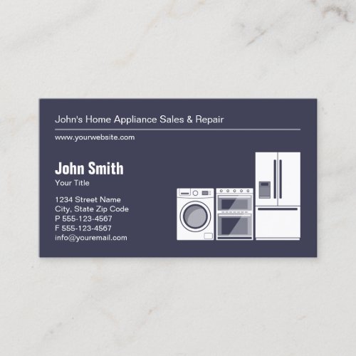Professional Appliance Repair Service and Sale Business Card