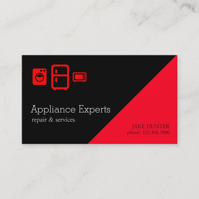 Professional Appliances Service & Repair Business Card (Front)