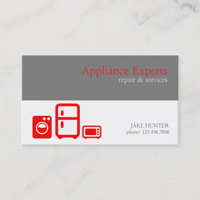Professional Appliances Service & Repair Business Card (Front)