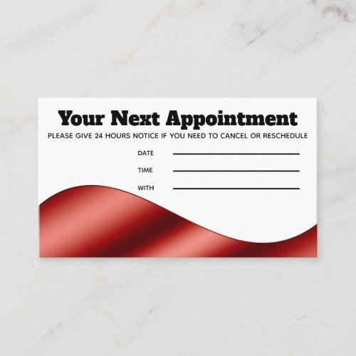 Professional appointment reminder red white