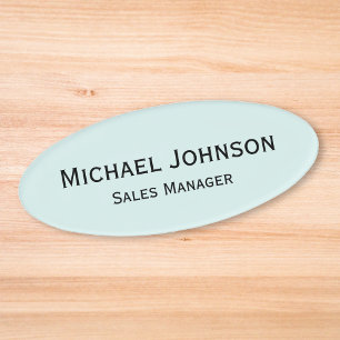 Professional Aqua Blue Office Business Magnetic Name Tag