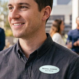 Professional Aqua Blue Office Business Magnetic Name Tag
