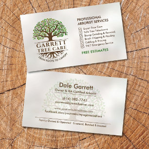 Professional Arborist Tree Surgeon Services Business Card
