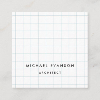 Professional Architect Graph Paper Pattern Square Business Card